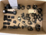 Box lot - 6 sets of rings, misc. bases and sling swivels and 2