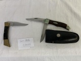 2 Case knives - Case XX 0205 SAB SS with a leather sheath and