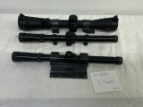 3 scopes - Redfield Revolution 2-7x33 with rings and scope caps,