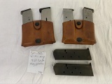6 1911 magazines and 2 leather double mag pouches,