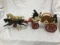 modern cast iron horse drawn fire engine in original box