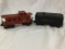 6 lionel train cars - caboose/tender/4 flatbeds