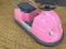 vintage child's coin operated bumper car in orange