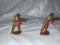 lead soldiers/cowboys/indians, etc in wooden box