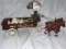 modern cast iron fruits & veggies horse drawn wagon