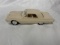 box lot 3 car models/wooden train and cowboy on horse