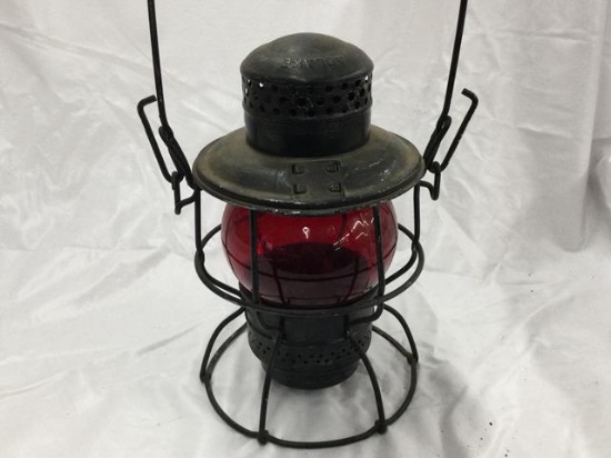 adlake rr lantern with red globe