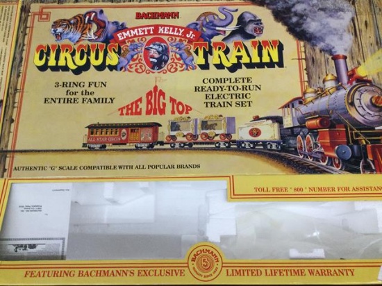 bachmann emmett kelly jr G scale train set with
