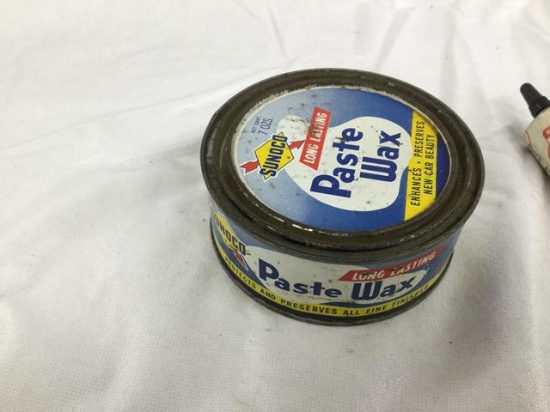 porter cable special lubricant & sunoco paste wax tin