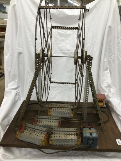 built erector set ferris wheel- untested- great display