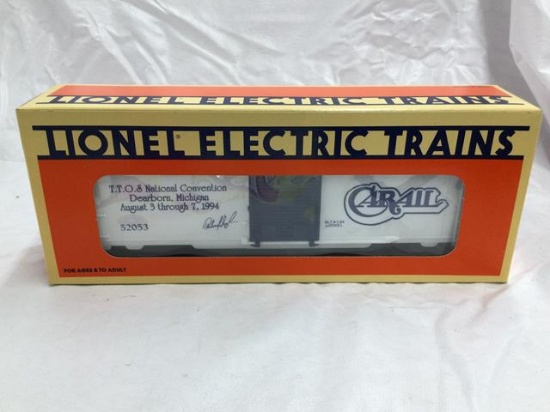 3 train cars in original boxes 2-lionel #52053/19927 &