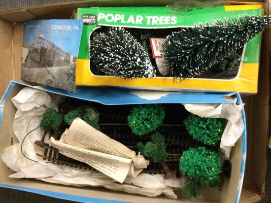 box lot display trees and some HO scale track