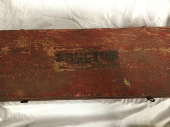 erector set in wooden box