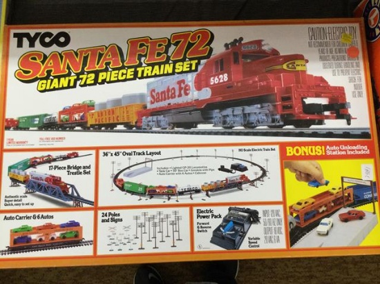 tyco ho scale santa fe train set 72 pc iob