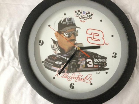 earnhardt battery op wall clock and plush car