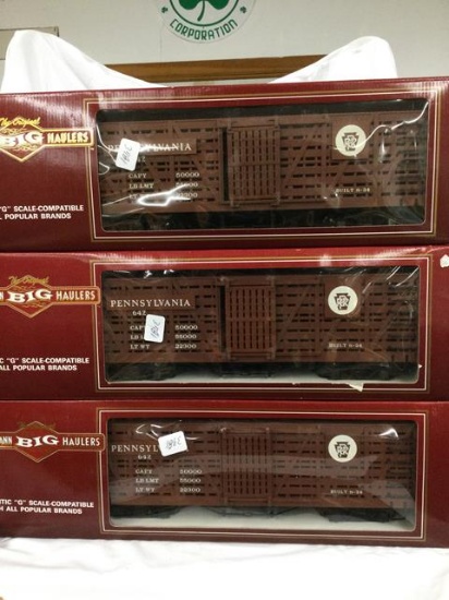 bachmann big hauler #98114 - prr stock car -iob-each x3