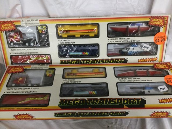 mega transport 9 pc playset - iob -5 boxes - one $$