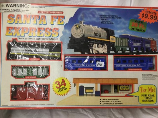 santa fe express 34 pc playset/ train set iob