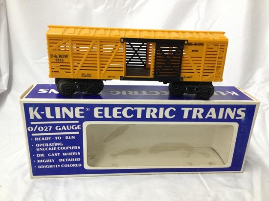 2 k-line o scale cars -#5211 - rio grande stock car/ #45486