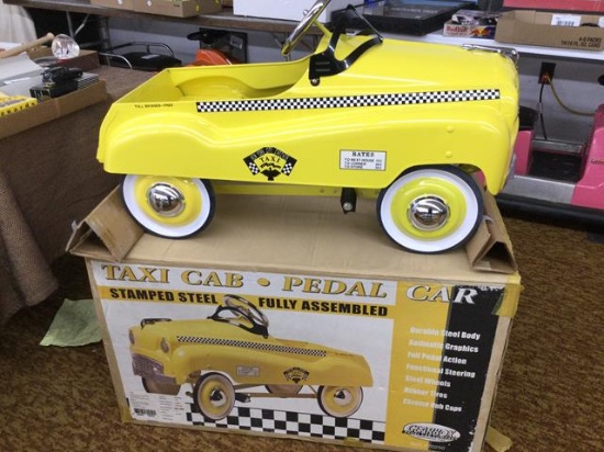 gearbox pedal car co. taxi cab pedal car -IN ORIGINAL BOX