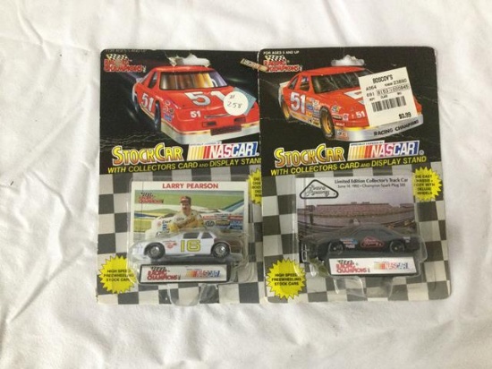 boxlot 3 nascar cars on cards + classic street cars iob -