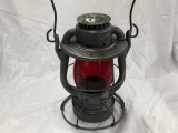 deitz dl&w rr lantern with red globe