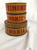 3 simoniz car polish tins each x3