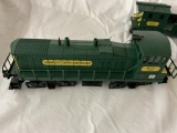 k-line 4 pc train set. Engine/gondola/caboose/transformer