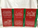 6 pc jc penney porcelain train set in boxes