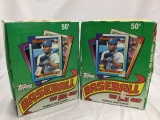 2 sealed boxes 1990 topps baseball cards