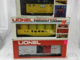 3 lionel train cars #9168lighted caboose/9055 gondola/