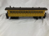 3 lionel train cars - caboose passenger car/boxcar