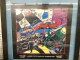 large framed hot wheels nascar print-assembly line to