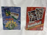 2 sealed boxes baseball cards-- fleer gold foil/ 1993 topps