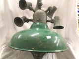 vtg green enamel light shade with spot directionals