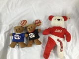3 plush nascar teddy bears -all 1 $$