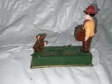 2 modern cast iron pieces-- horse drawn milk & Firetruck