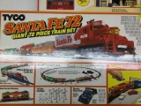 tyco santa fe 72 pc playset/ train set - iob
