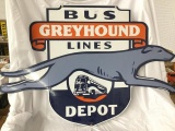large modern porcelain sign - greyhound depot