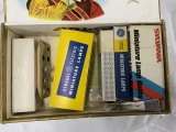 3 boxes train display light bulbs and accessories