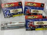 4 sealed tractor trailer trucks