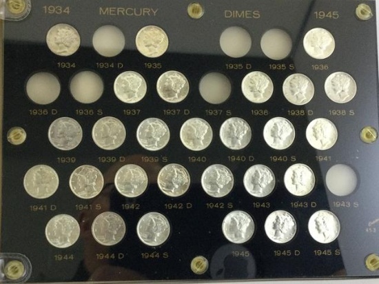 1934-1945 Mercury Dimes, Missing Multiple Years