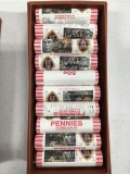Lincoln Penny Lot with stamps (Purple Heart and Lincoln)