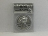 2009 S $1 ANACS-MS70, Silver Eagle First Day of Issue