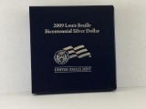 2009 Louis Braille Bicentennial Silver Dollar Proof P Mint