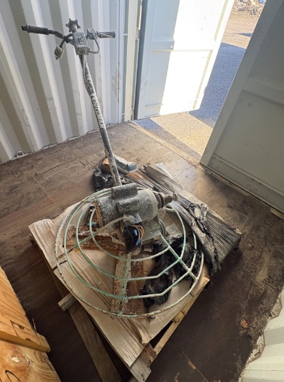 Lot of (2) 600V Walk-Behind Concrete Power Trowels with Spare Parts