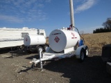 Hogg 500 gallon fuel tank, electric pump on tandem axle trailer