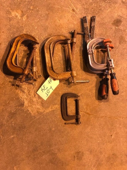 Various sized c clamps