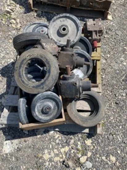Pallet of Misc Gear Box & Pulley Wheels