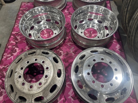 Set of TEN 24.5 Aluminum Truck Rims